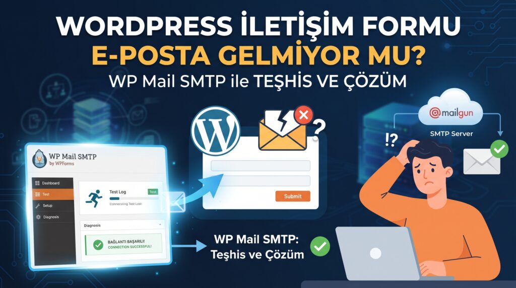WordPress iletişim formundan e-posta gelmiyor: WP Mail SMTP ile teşhis