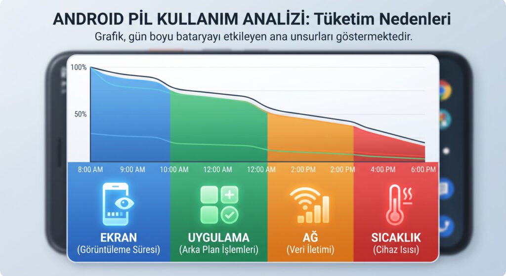 Android telefonun şarjı hızlı bitiyor: Pil tüketen uygulamayı bulma ve güvenli ayarlar