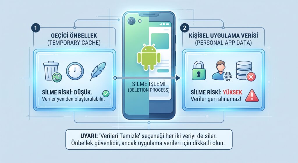 Android’de bir uygulama sürekli kapanıyor: Önbelleği temizlemeden önce ve sonra