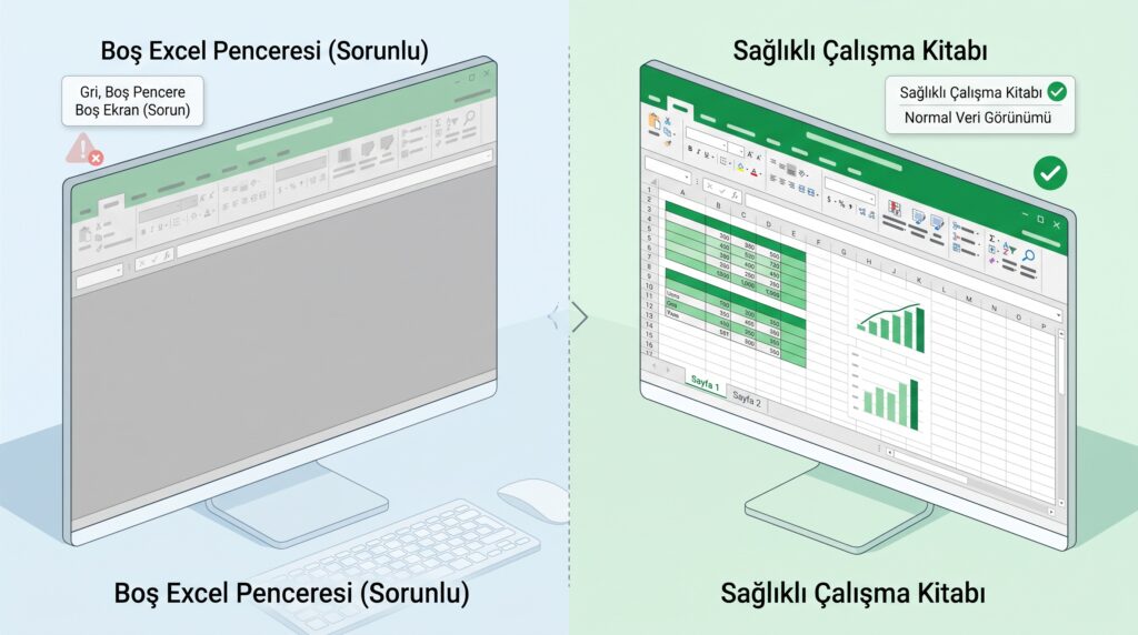 Excel Dosyası Boş veya Gri Ekranda Açılıyor: Dosyayı Kaybetmeden Çözüm
