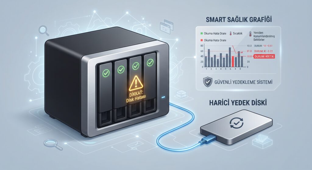 QNAP NAS Disk Sağlığı ‘Uyarı’ veya ‘Hata’ Gösteriyor: Veriyi Riske Atmadan Ne Yapılmalı?